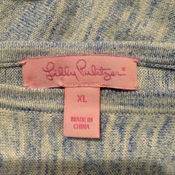 Lilly Pulitzer Jupiter Sweater Dress XL Blue Heather Boatneck EUC - Picture 7 of 12
